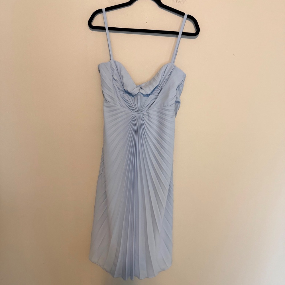 NWT Georgia Hardinge Empire midi dress 10 powder blue pleated wedding formal